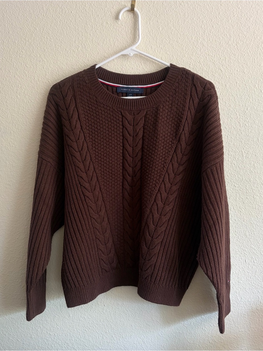 Tommy Hilfiger Women’s Brown Cable Knit Sweater